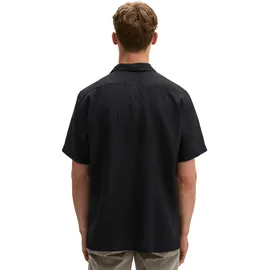 Marc O'Polo Kurzarmhemd "aus reinem Leinen", Herren, Gr. XL, Normalgrößen, schwarz, Obermaterial: 100% Leinen, unifarben, regular fit normal, normaler Saum, Hemden