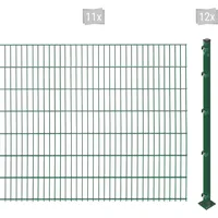 Arvotec Doppelstabmattenzaun ARVOTEC "ESSENTIAL 143 zum Aufschrauben", grün (dunkelgrün), H:143cm, Stahl, Kunststoff, Zaunelemente, Zaunhöhe 143 cm, Zaunlänge 2 - 60 m