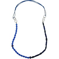 Gallay Perlenkette Kunststoffperlen blau Metallringe rhodiniert Kordel blau 90cm (1-tlg) blau