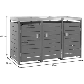MCW Mülltonnenverkleidung H40 125 x 198 x 84 cm anthrazit