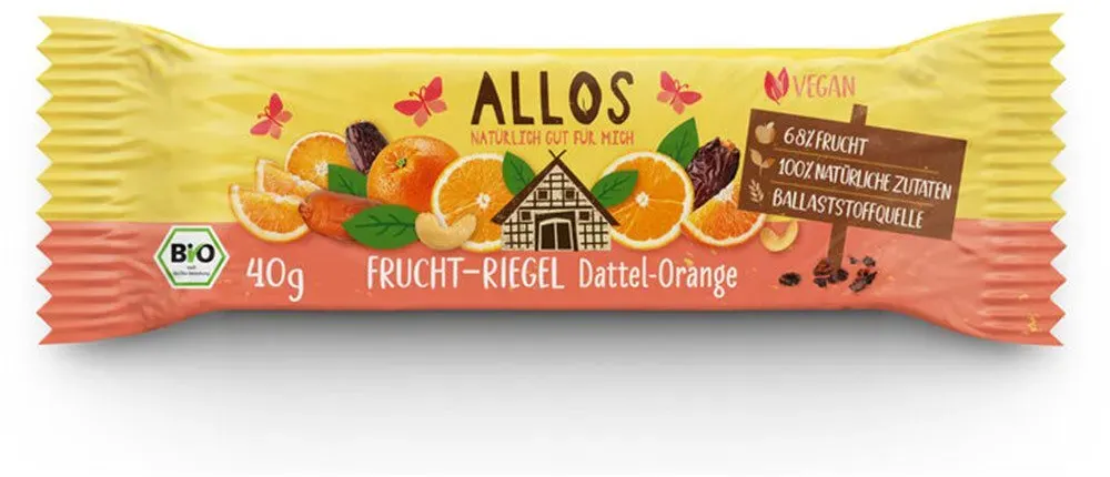 Allos Frucht-Riegel Dattel Orange