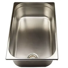 ACMax Waschbecken Edelstahl 1-1 x 150mm tief GN Pan Basin mit Spülventil