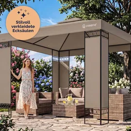 CASARIA Pavillon Lorca 3 x 3 m inkl. Seitenteile Taupe