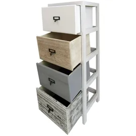 Mobili Rebecca Kommode, Weiß Holz, 24x79x30 cm, Wohnzimmer, Kommoden - Sideboards, Kommoden