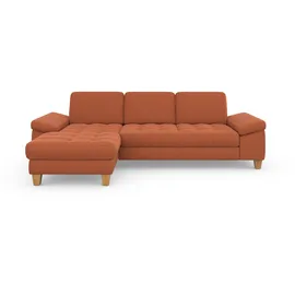 sit&more Ecksofa SIT & MORE "Westham L-Form", orange (terra), B:275cm H:88cm T:172cm, 90% Polyester 10% Polyamid, Sofas, Ecksofa, mit Recamiere, mit oder ohne Bettfunktion, Bettkasten, Füße Eiche