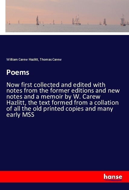 Poems - William Carew Hazlitt  Thomas Carew  Kartoniert (TB)