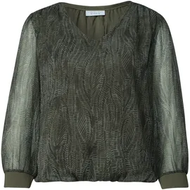 street one studio STREET ONE Langarm Bluse mit V-Neck aus Chiffon - grün