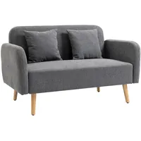 Homcom 2 Sitzer Sofa mit 2 Wurfkissen 130 x