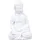 Relaxdays Buddha Figur, Polyresin, wetterfest & frostsicher, Gartendeko, HxBxT: 30x19,5x12 cm, weiß