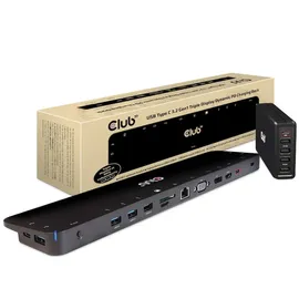 Club 3D USB Gen1 Typ-C Triple Display Dynamic PD Charging Dock m. 100 Watt