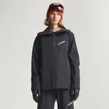 adidas Terrex Herren Techrock Hybrid Primeknit Climaproof Jacke (Größe L, schwarz)