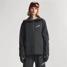 adidas Terrex Herren Techrock Hybrid Primeknit Climaproof Jacke (Größe L, schwarz)