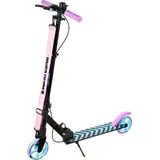 Raven Scooter mit Stoßdämpfer. Bremse und Klingel 145mm Pastelle Black/Pink Handbremse, | Rosa