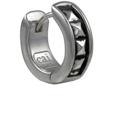 caï Single-Ohrring 925/- Sterling Silber ohne Stein Silbergrau Weiss Herren 