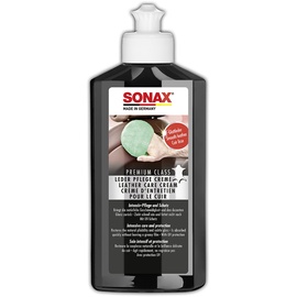 SONAX PREMIUM CLASS LederPflegeCreme (250 ml) intensive Pflege für Glattlder durch Feuchtigkeits-Emulsion mit Tiefenwirkung | Art-Nr. 02821410
