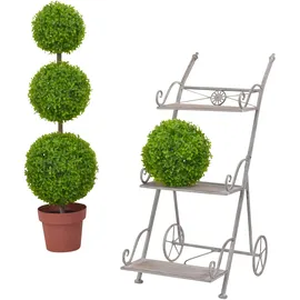 moebel-direkt-online Blumentreppe Gerhard 60 x 30 cm Grau