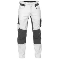Dassy Arbeitshose Malerhose mit Stretch und Kniepolstertaschen Dynax Painters (1-tlg) grau|weiß lang - 42