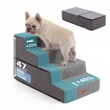 Gardner Pet 2-in-1 Hundetreppe für Hunde, 4 Stufen, Grau, 23/47cm Hoch
