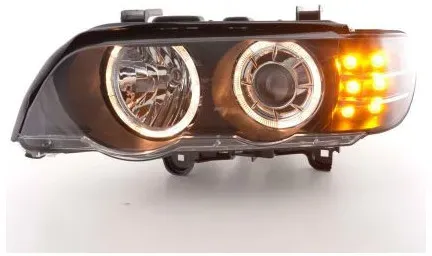 Kristallscheinwerfer für BMW X5 (1999–2003) – schwarz mit LED-Blinkern