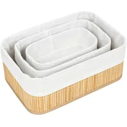 Haushalt International 3er Bambus Badezimmer Organizer