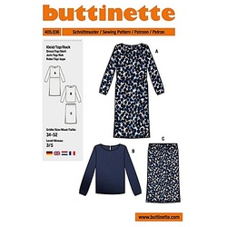 buttinette Schnitt "Langarm-Kleid & -Bluse/Rock" für Damen
