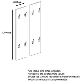 Vladon Garderobenpaneel Creme, 120x28x2 cm, Garderobe, Garderobenpaneele, Garderobenpaneele