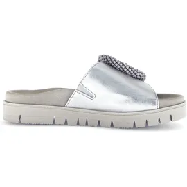 Gabor Pantolette silber metallic 63.745.61 für Damen, silber, Größe 42 EU