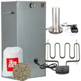 ITA Elektrischer Räucherofen 7001 - Smoker Set mit Heizung, Rauchgenerator - Räucherschrank mit Thermometer - Legierter Stahl - EU Qualität, Direkt vom Hersteller - 81 cm mit 3 Etagen