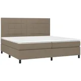 vidaXL Boxspringbett mit Matratze Taupe 200x200 cm Stoff