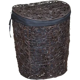 MY HOME Wäschekorb, Rattan-Geflecht, mit Stoffeinsatz und Deckel, Höhe 62 cm braun
