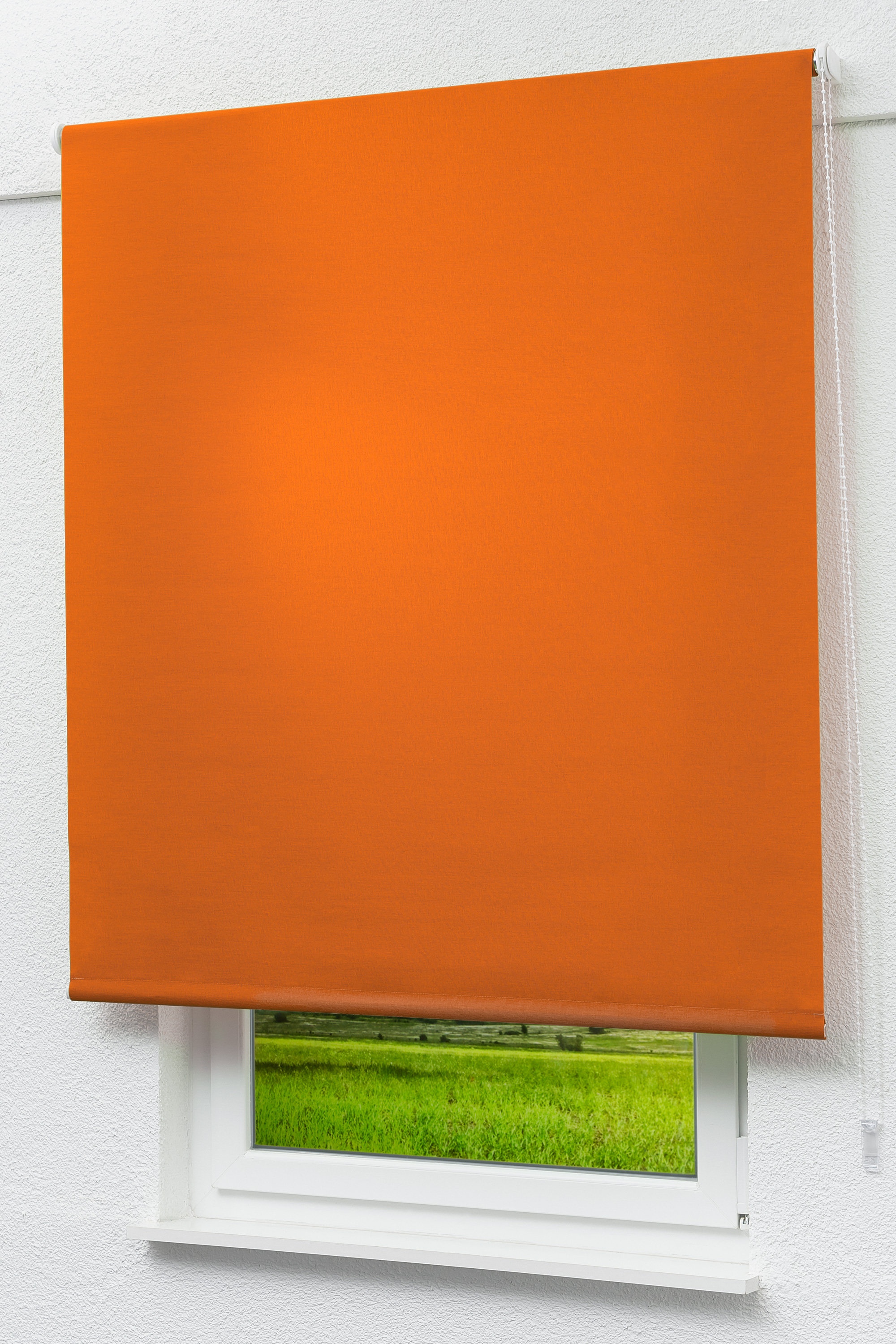 Lysel Outlet - Basisrollo Struktur Tageslicht Rotorange, (B x H) 182.50cm x 190cm in orange/rotorange