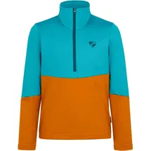 Ziener Kinder JARPS-Z Skipullover, Midlayer, Funktions-Shirt | warm, elastisch, Recycled, Caramel Glow, 164