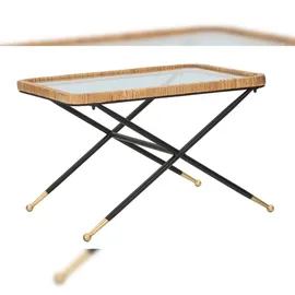 Mauro Ferretti Couchtisch Mehrfarbig Rattan 50 x 70 x 45 cm