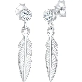 Elli Ohrringe Damen, Feder Boho, mit Kristalle in 925 Sterling Silber