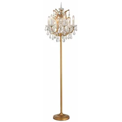 Casa Padrino Barock Kristall Stehleuchte Gold H. 175 cm - Barock Kristall Leuchten