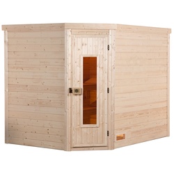 Weka Premium Massivholzsauna Turku 3 Massivholztür 7,5 kW Bio-Kombiofen BioS inkl. Steuerung inkl. Steuerung