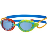 Zoggs Kinder Schwimmbrille Predator, Schwimmbrille, Rot/Grün/Blau/Orange/Tönung, 6-14 Jahre