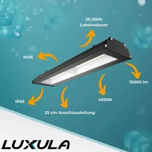 LUXULA LED-Hallenleuchte LX500141, HighBay, linear, 100W, 10000lm, 4000K