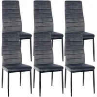 CLP Esszimmerstuhl Mayfair Kunstleder grau 6er Set
