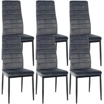 CLP Esszimmerstuhl Mayfair Kunstleder grau 6er Set