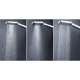 Marwell Bayala Square mit Regendusche 20x20 cm Duschgarnitur mit verstellbarer Haltestange Handbrause mit 3 Strahlarten