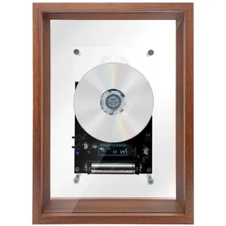 Plyisty An der Wand Montierbarer CD-Player mit Retro-Fotorahmen, Transparenter Vertikaler CD-Player, Abnehmbarer, Bluetooth 5.0 und AUX, für Schlafzimmer- und Wohnzimmerdekoration