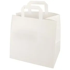 Papstar Tragetaschen, Papier 25 cm x 26 cm x 17 cm weiss mit Tragegriff