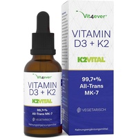 Vitamin D3 + K2 1700 Tropfen = 50ml MK7 Hochdosiert - 99,7% All trans K2VITAL®