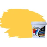 RyFo Colors Fassadenfarbe Silikonharz Fassadenfarbe Brilliantgelb 1l, 1 L ca. 6 m2, Wasserabweisend, diffusionsfähig, schützt vor Schmutz, Algen, Pilzen gelb