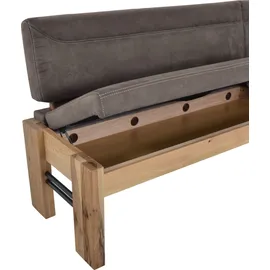 K+W Komfort & Wohnen "Floyd", braun (braun 75, balkeneiche natur), H:90cm T:63cm, 520: Microfaser, 100% Polyester; 760: Microfaser, 100% Polyester, Sitzbänke, Eckbank, Stauraumbank, langer Schenkel rechts oder links in 2 Qualitäten