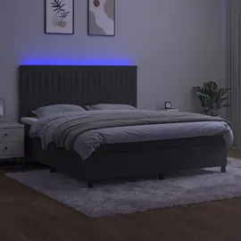 vidaXL Boxspringbett 180 x 200 cm Dunkelgrau