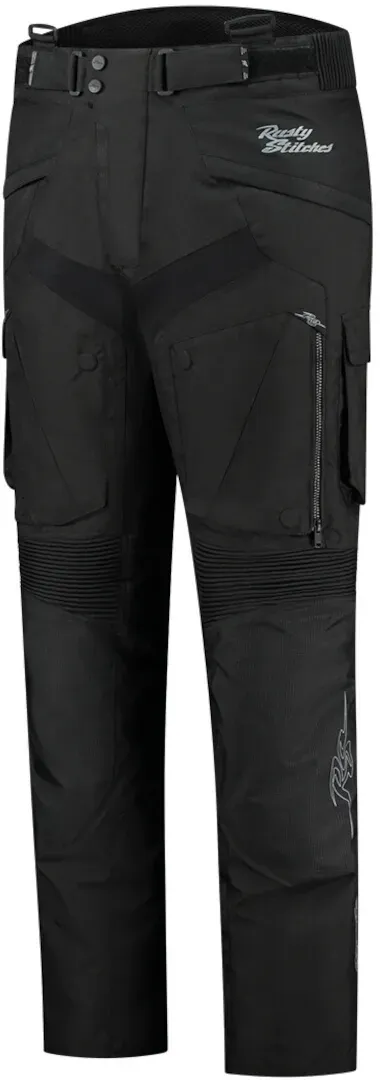 Rusty Stitches Cliff Waterdichte motorfiets textiel broek, zwart, 2XL