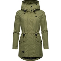 Ragwear leichte Damen wasserdichte Übergangsjacke kurz Outdoorjacke mit Taillenzugband und Verstellbarer Kapuze Alysa YOUMODO Olive Gr. XL - XL