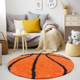 KADIMA DESIGN SPIELTEPPICH MATREI in Orange, mit Basketball-Motiv, Ø 100 cm